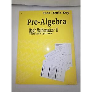 Pre-Algebra  - Teacher Test/Quiz Key